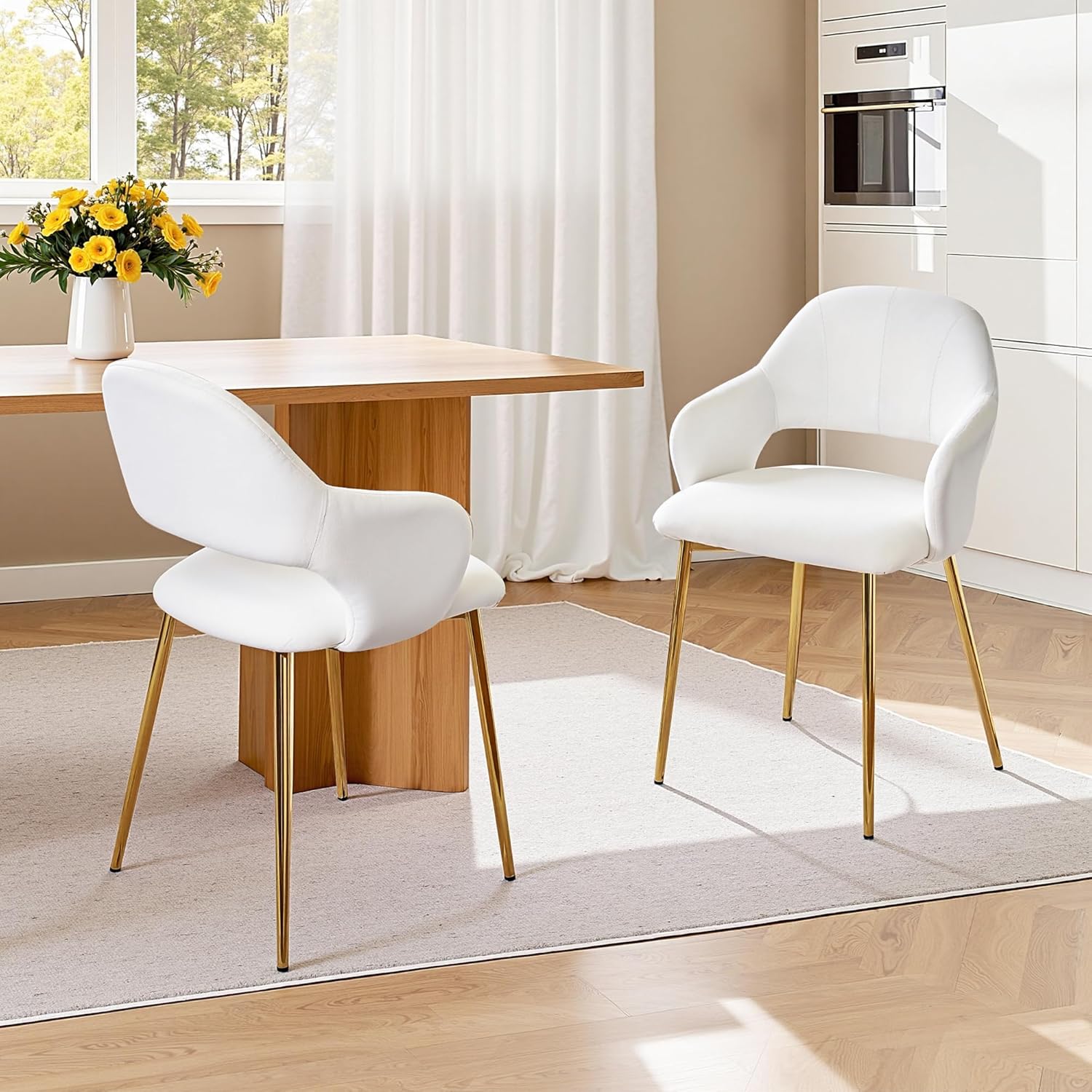 VECELO Velvet Dining Chairs Set of 2