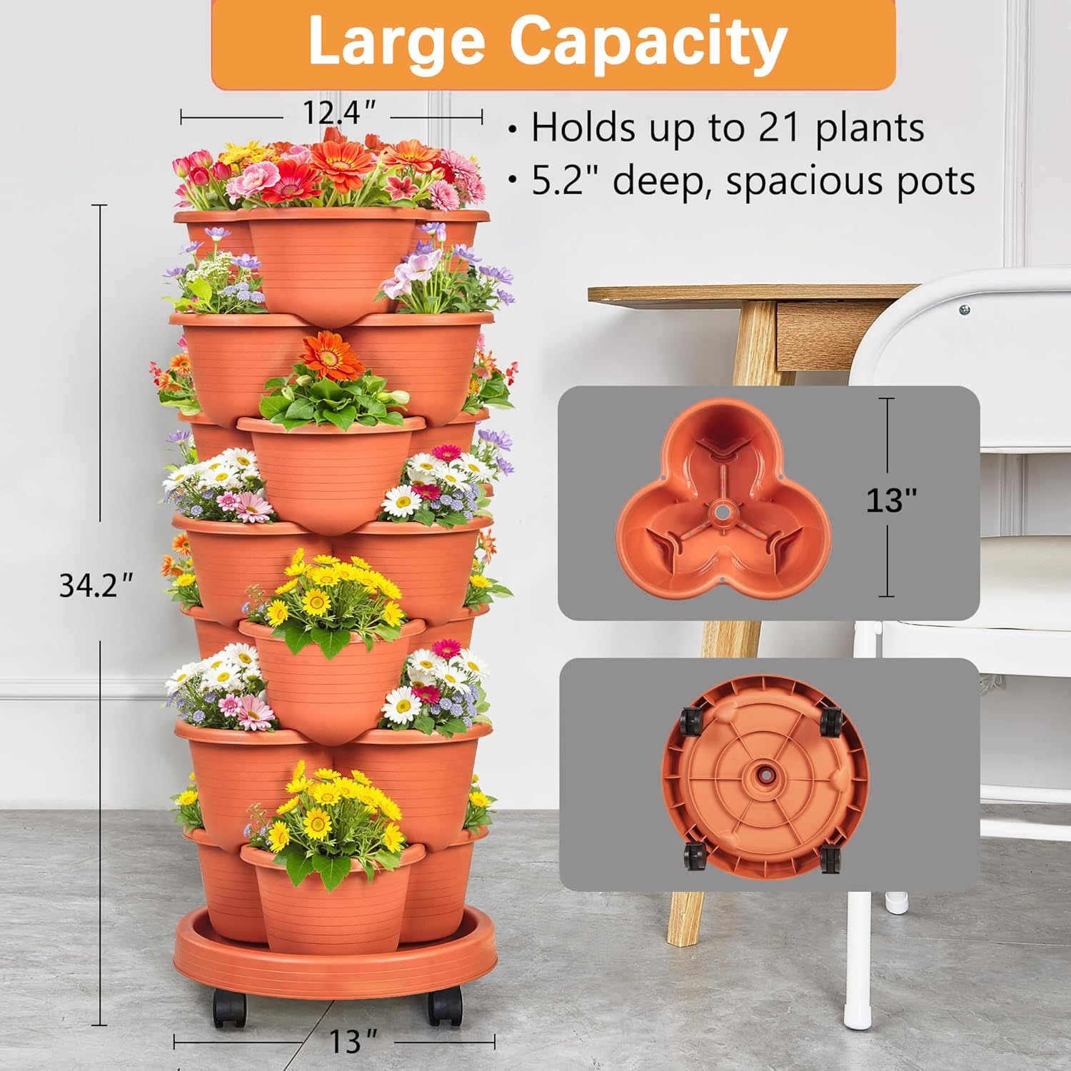 VECELO 7 Tier Vertical Garden Planter