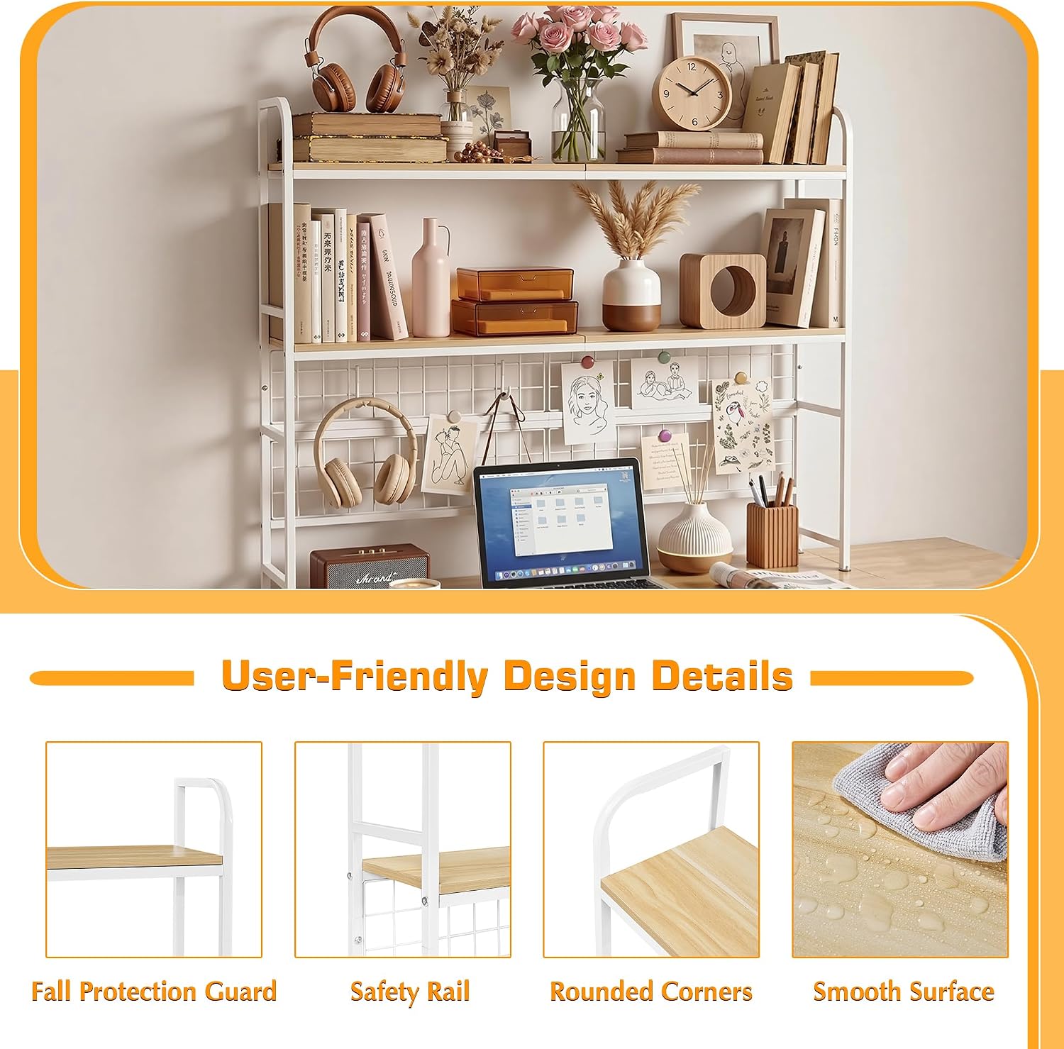 VECELO 2-Tier Desktop Bookshelf