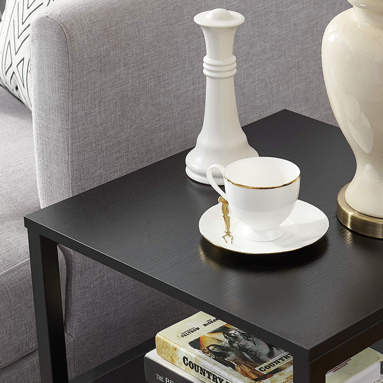 VECELO Nightstand Modern Square End Side Table, 1 Pack/2 Packs - VECELO