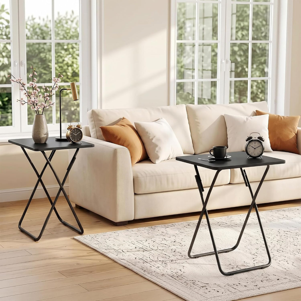 VECELO Folding Table  Portable TV Snack Trays  No Assembly Required