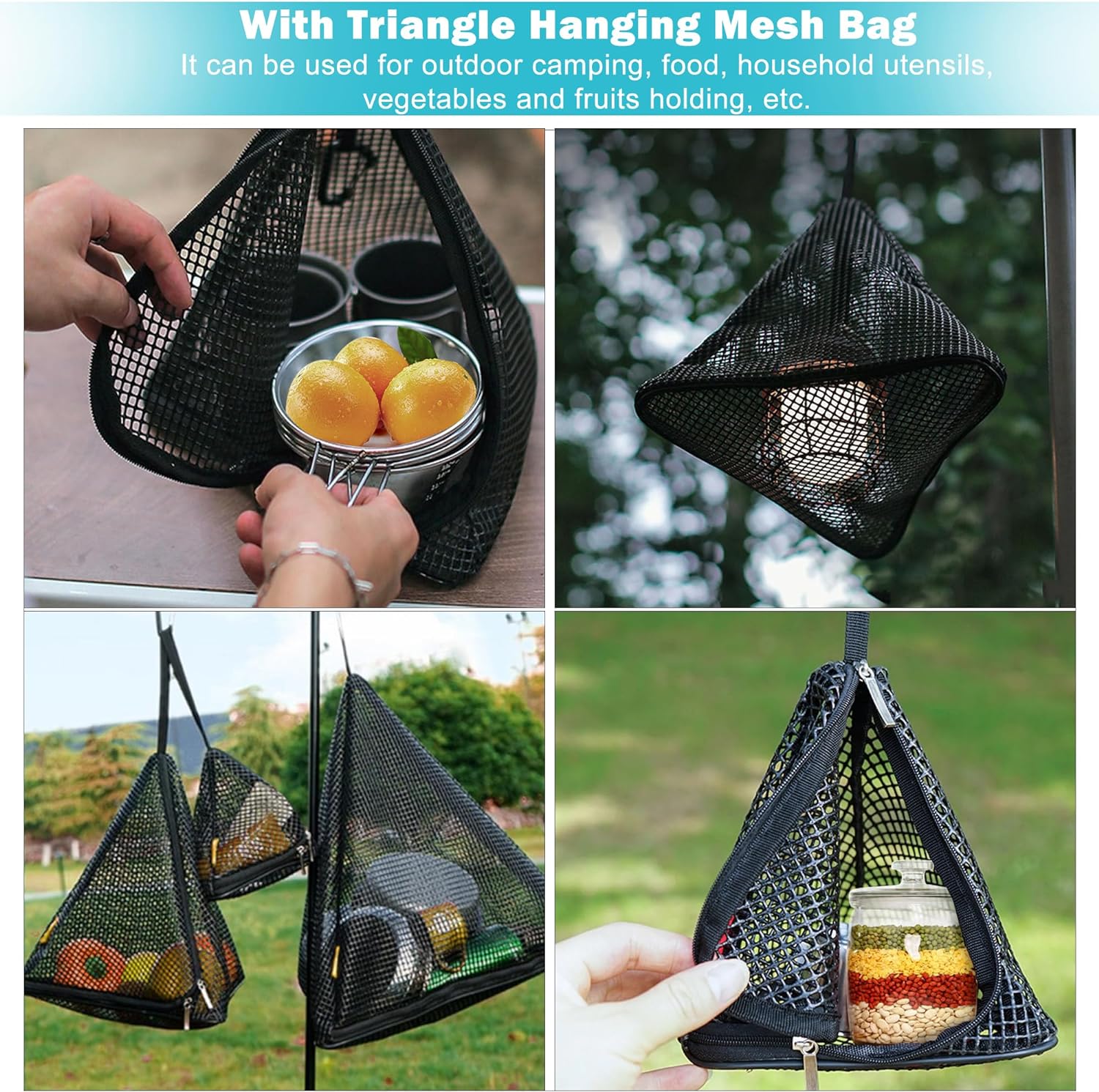 VECELO 6Ft Plastic Folding Table Heavy Duty Indoor Outdoor Portable Picnic Foldable Desk with Handle Mesh Trash Bag&Lock Legs - VECELO