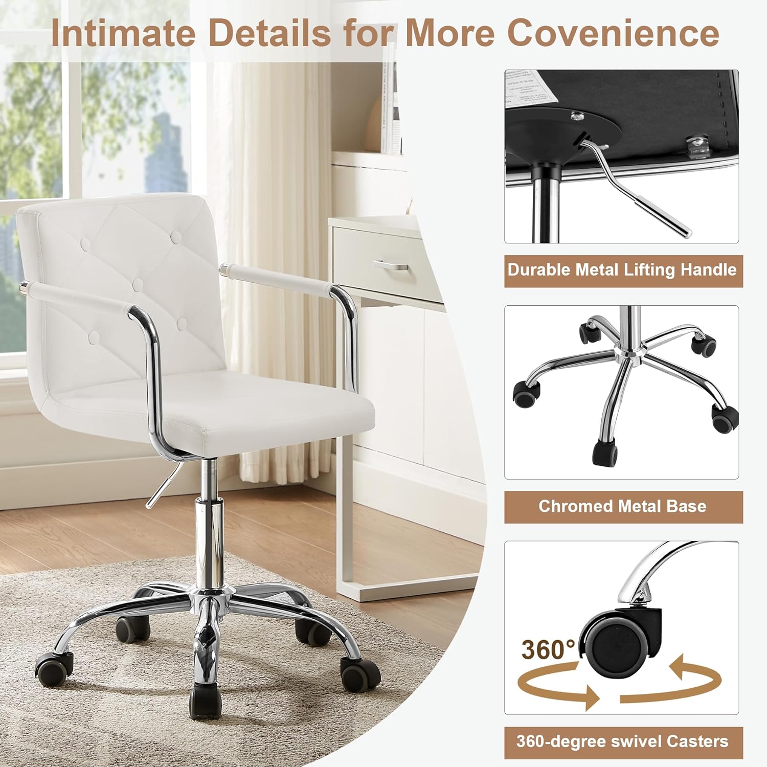 VECELO Mid-Back Home Office Desk Chair