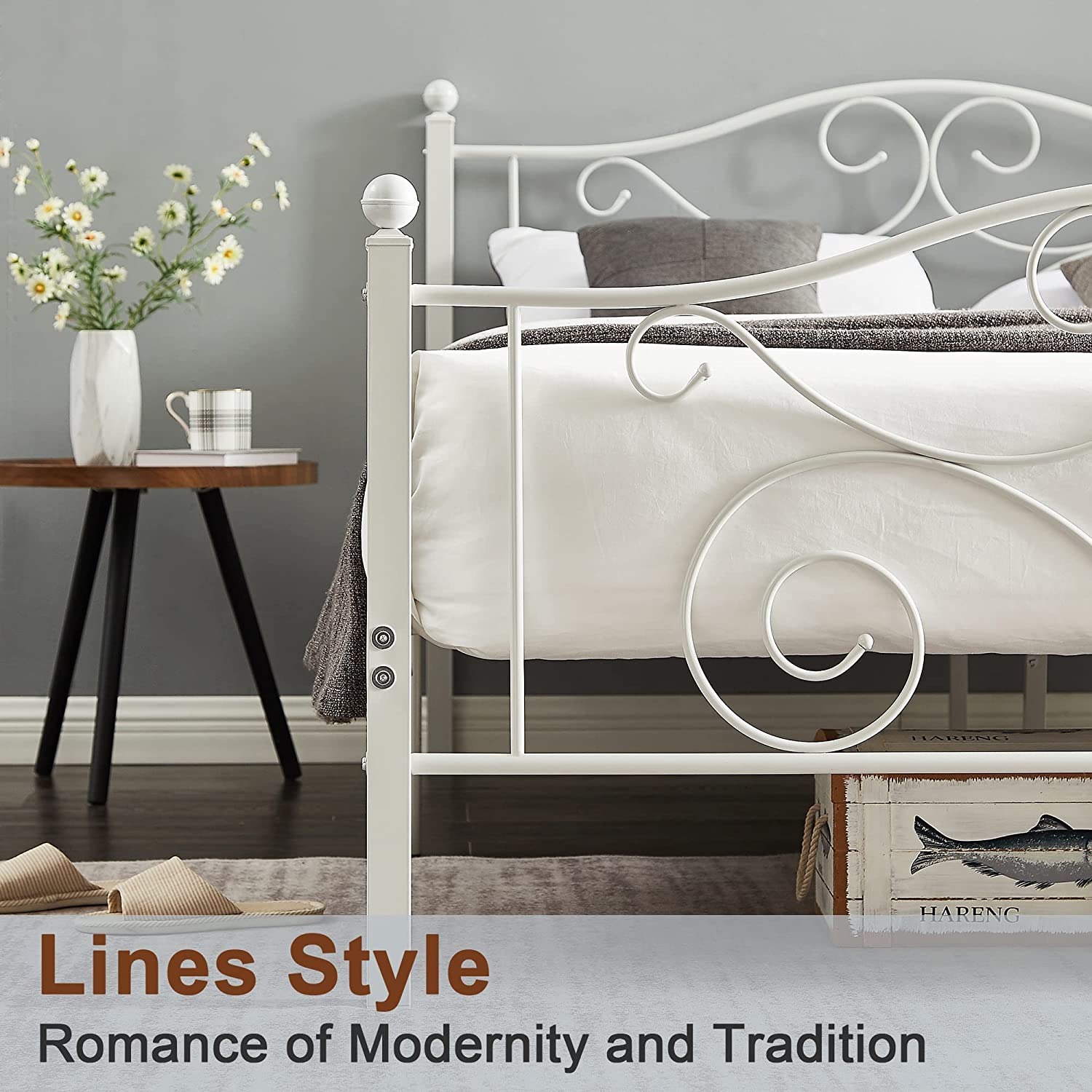 VECELO Classic Metal Bed Frame Mattress Foundation - VECELO