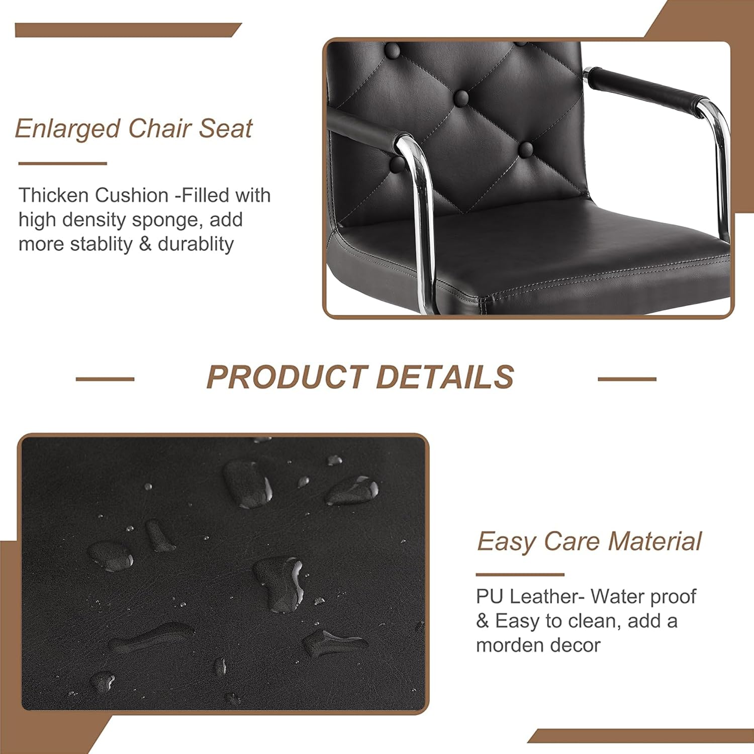 VECELO Adjustable Counter Height Bar Stools Set of 2 - VECELO