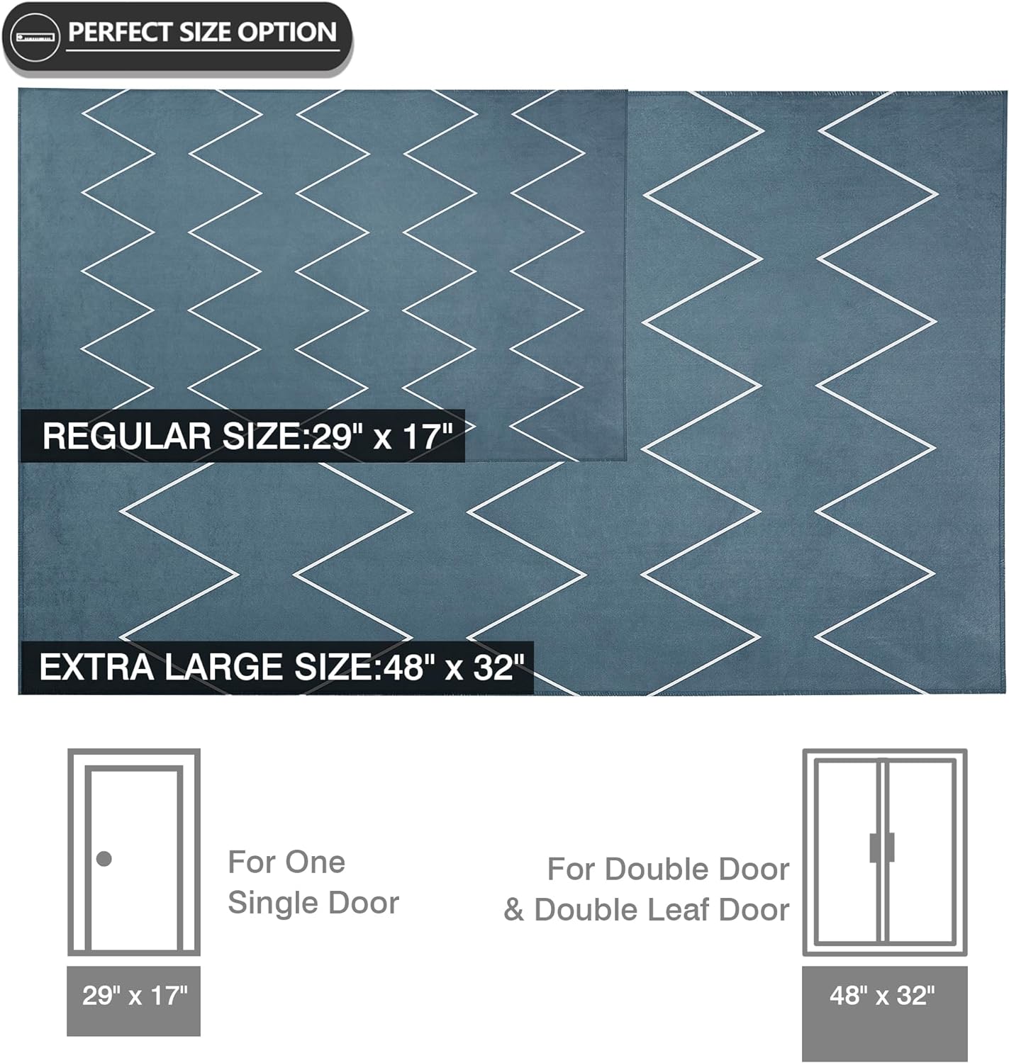 VECELO Outdoor Front Door Mat Outside Entrance, Low-Profile Welcome Mat - VECELO