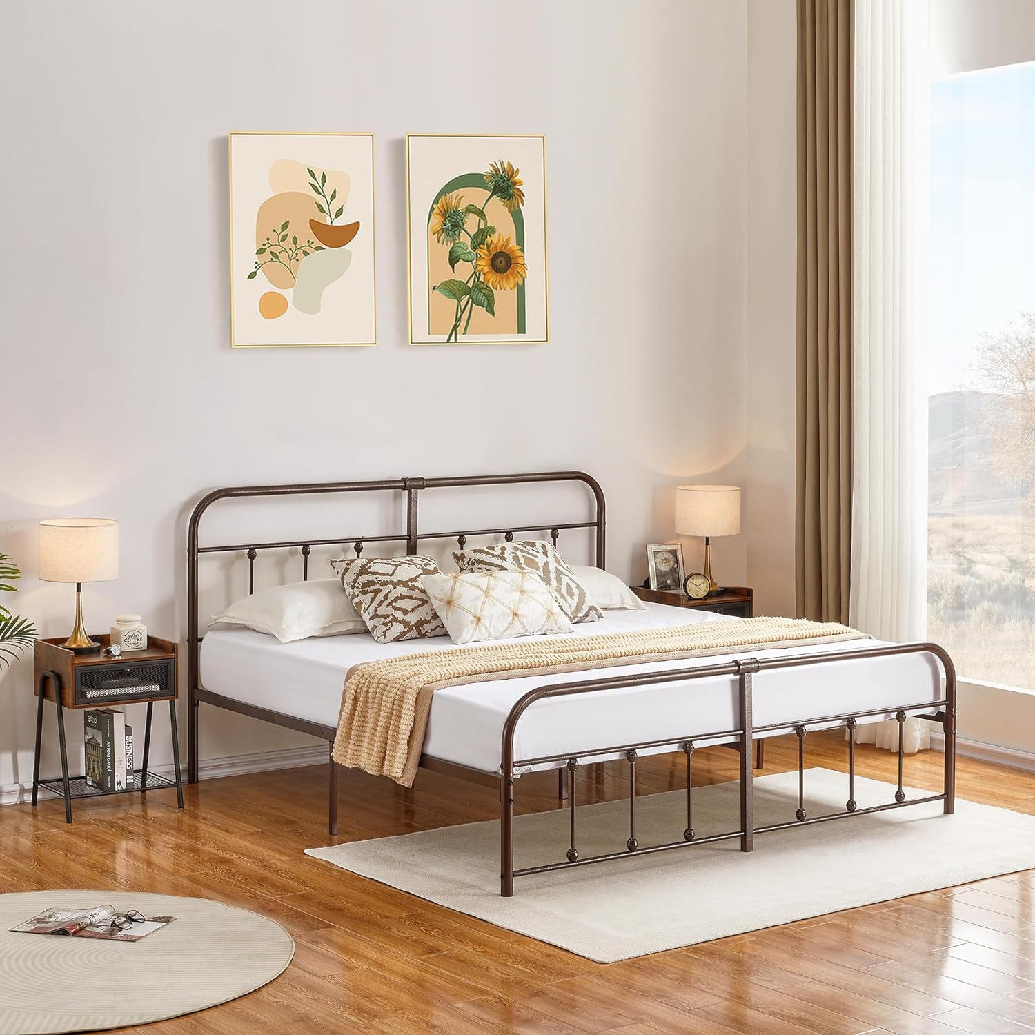 VECELO Metal Platform Bed Frame Mattress Foundation Modern&Simple Style