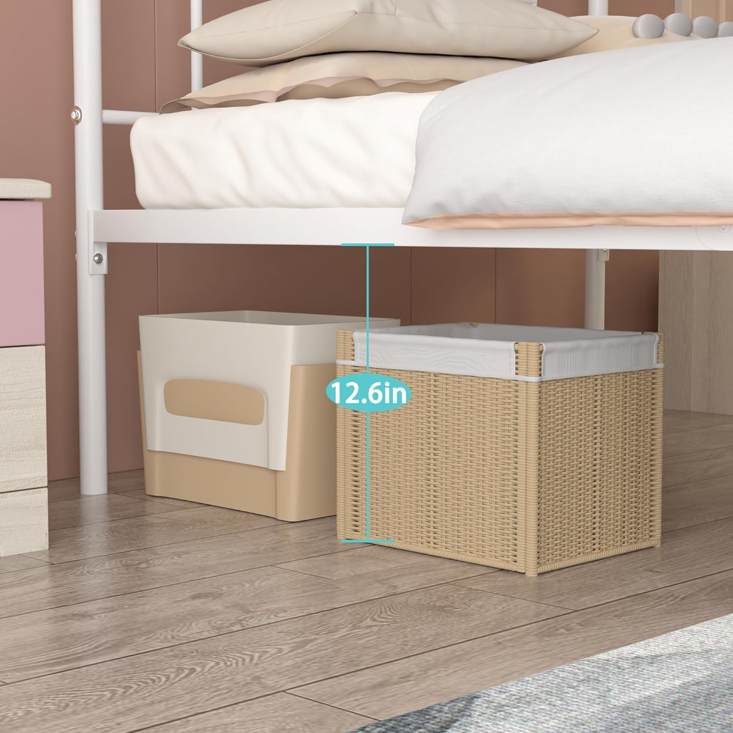 VECELO Bed Frame, 14 Inch Metal Platform with Headboard, Heavy Duty Steel Slat Support - VECELO