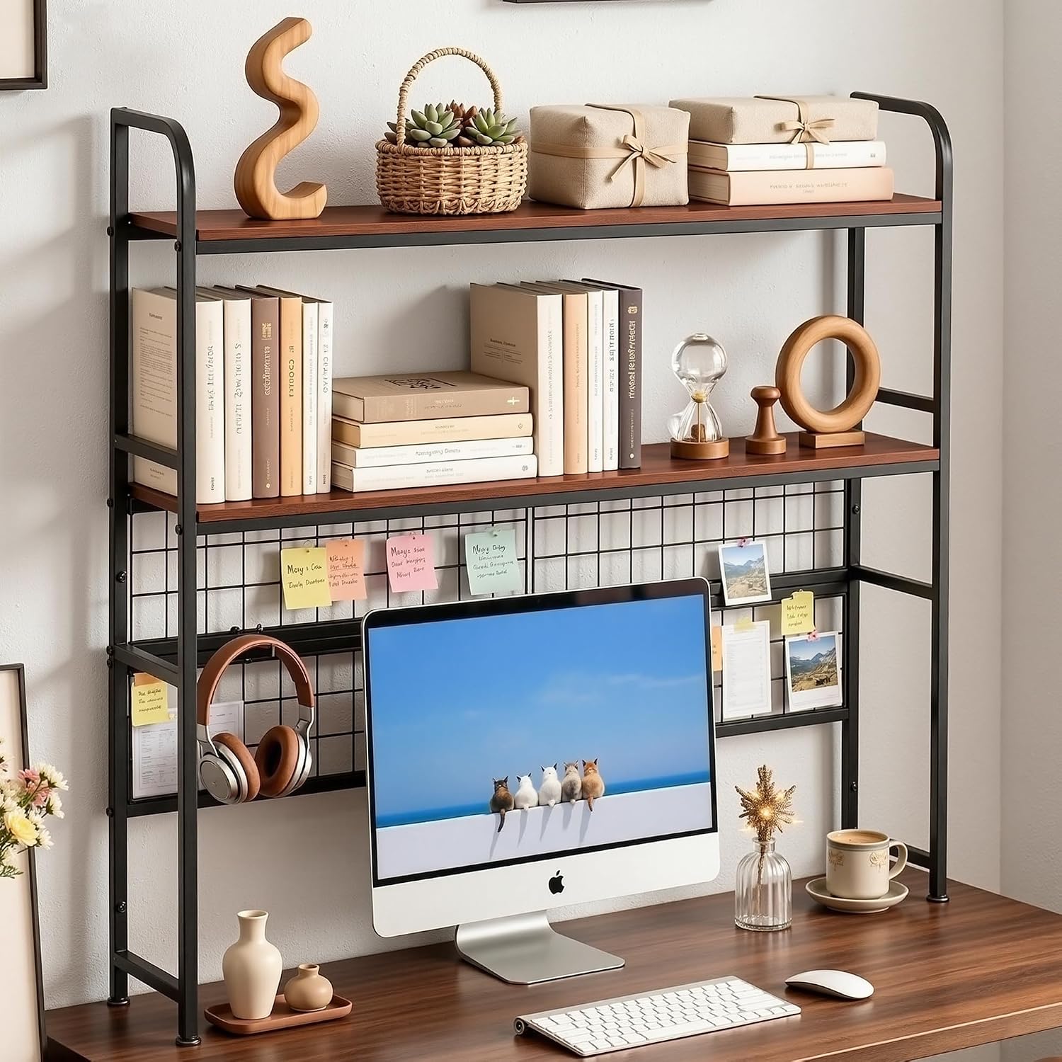 VECELO 2-Tier Desktop Bookshelf