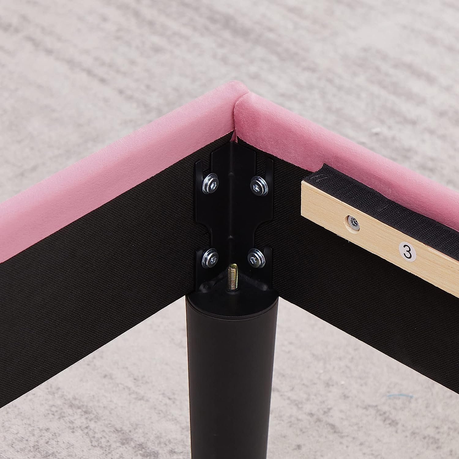 VECELO Upholstered Platform Bed Frame with Adjustable Fabric Headboard