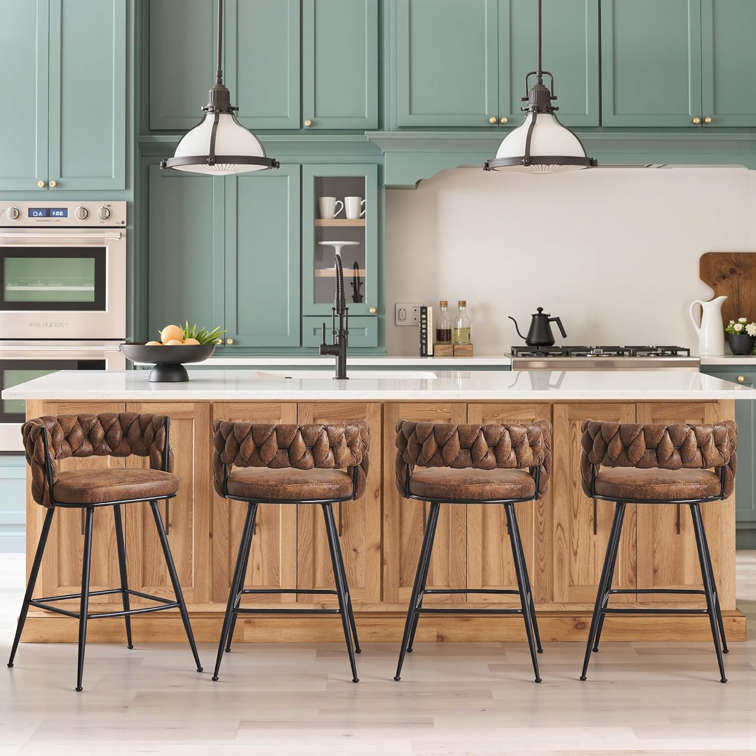 VECELO Bar Stools, Counter Height Bar Stools