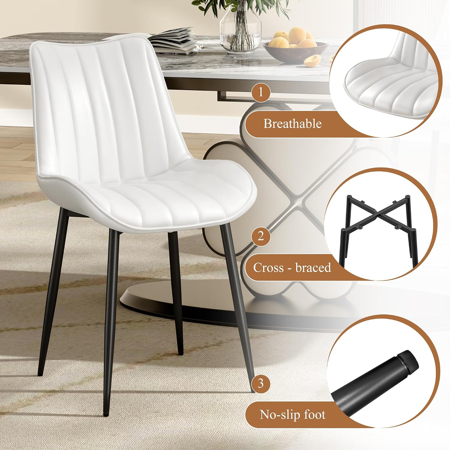 VECELO Dining Chairs Set of 2