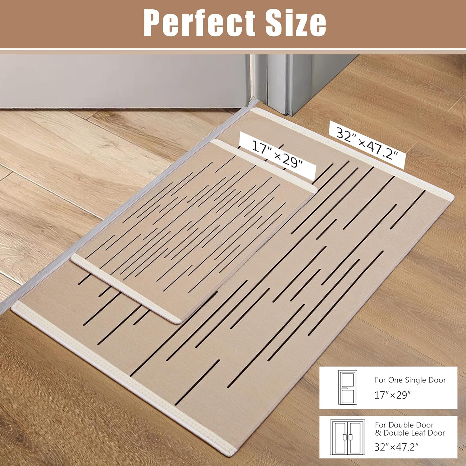 VECELO Front Door Mat Indoor Welcome Mat Outdoor, Absorbent Muddy Kitchen Rugs