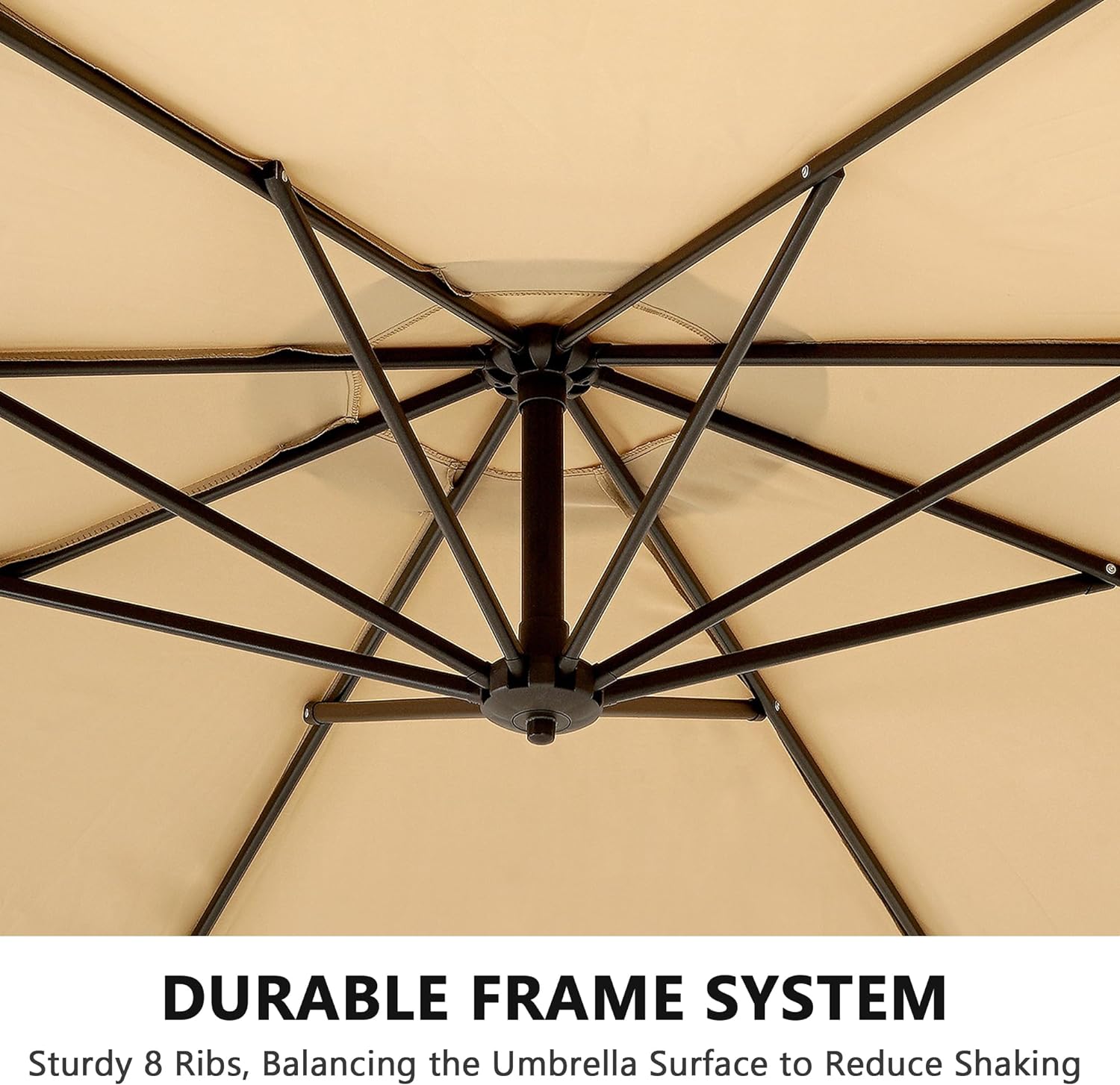 VECELO 10ft Offset Patio Umbrella with UV Protection Waterproof for Outdoor - VECELO