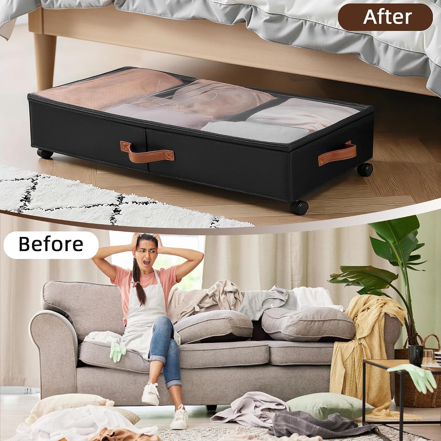 VECELO Under Bed Storage with Wheels