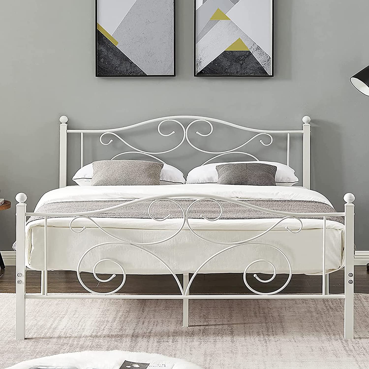 VECELO Classic Metal Bed Frame Mattress Foundation - VECELO