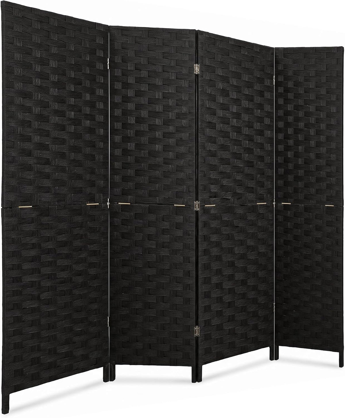 VECELO Room Divider, 4 Panel Folding Privacy Screens, Black