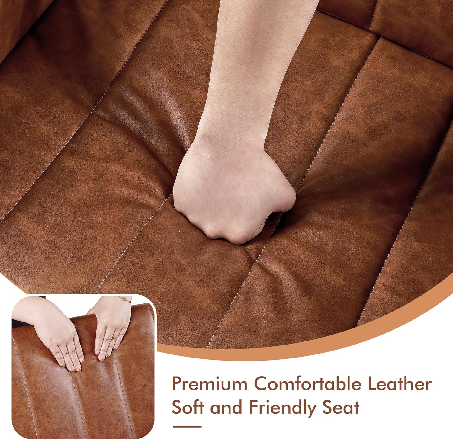 VECELO Rocking Chair Upholstered Nursery Glider Rocker High Backrest Comfy Armchair with Side Pocket and USB Port - VECELO