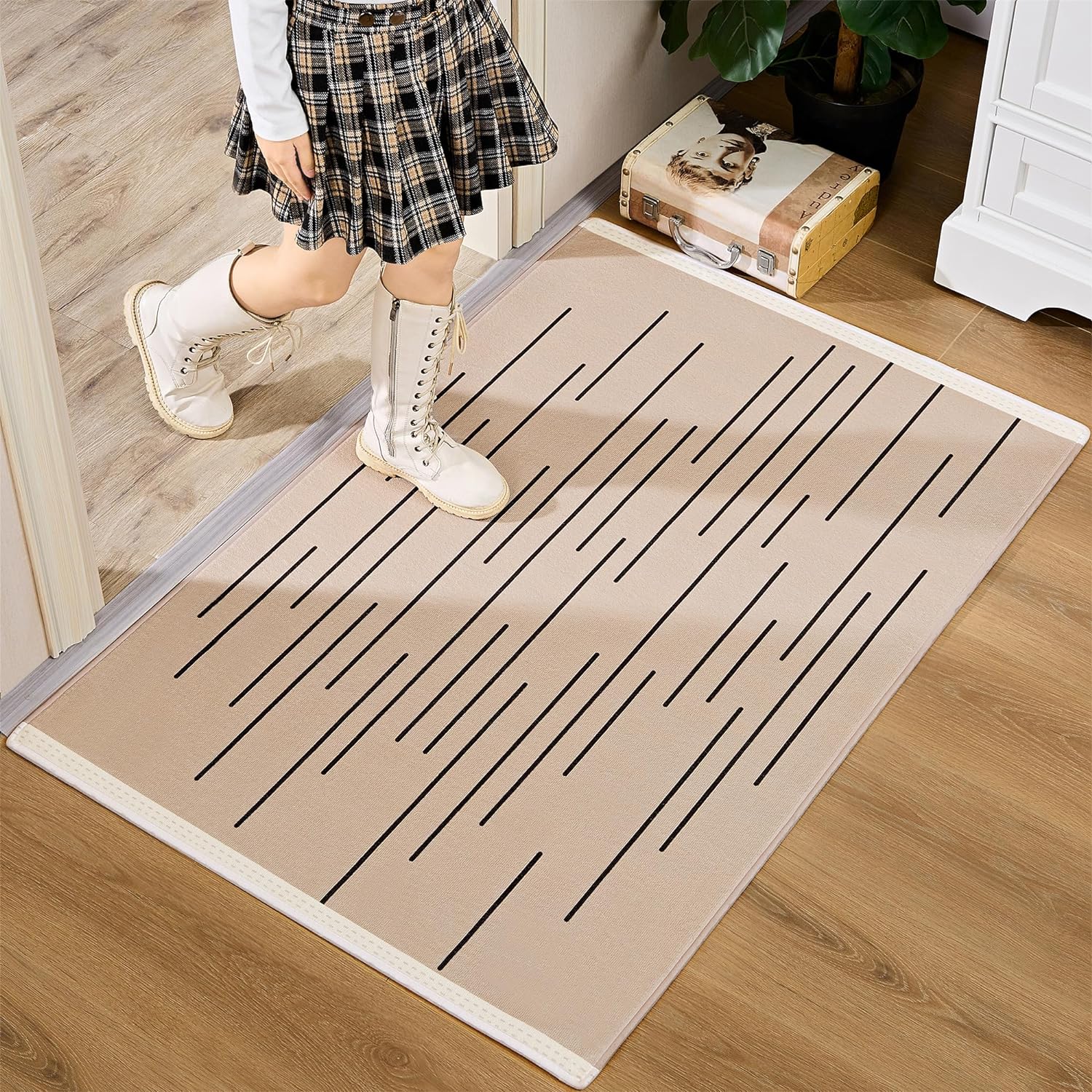 VECELO Front Door Mat Indoor Welcome Mat Outdoor, Absorbent Muddy Kitchen Rugs