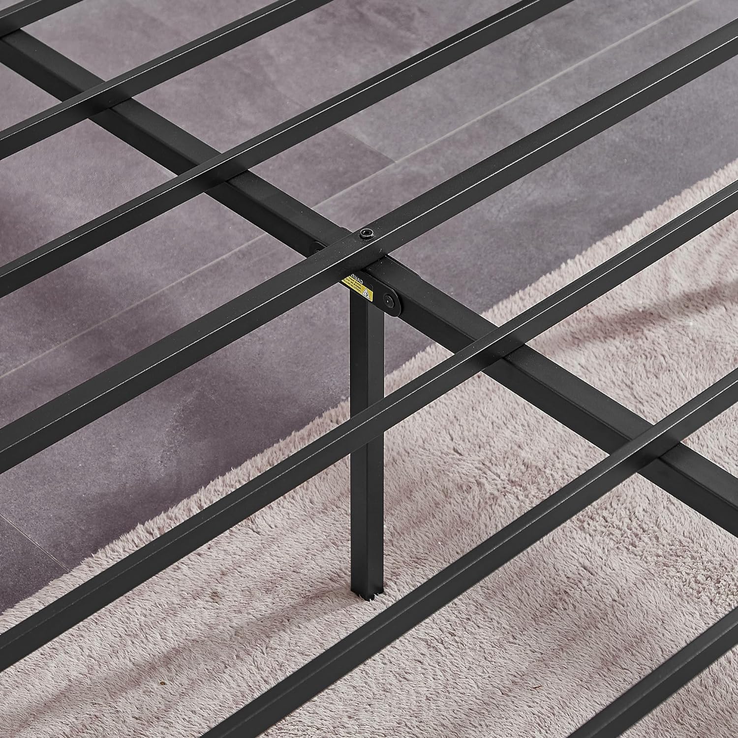 VECELO Platform Bed Frame with Headboard and Footboard, 12'' Under-Bed Storage & Strong Metal Slats Support