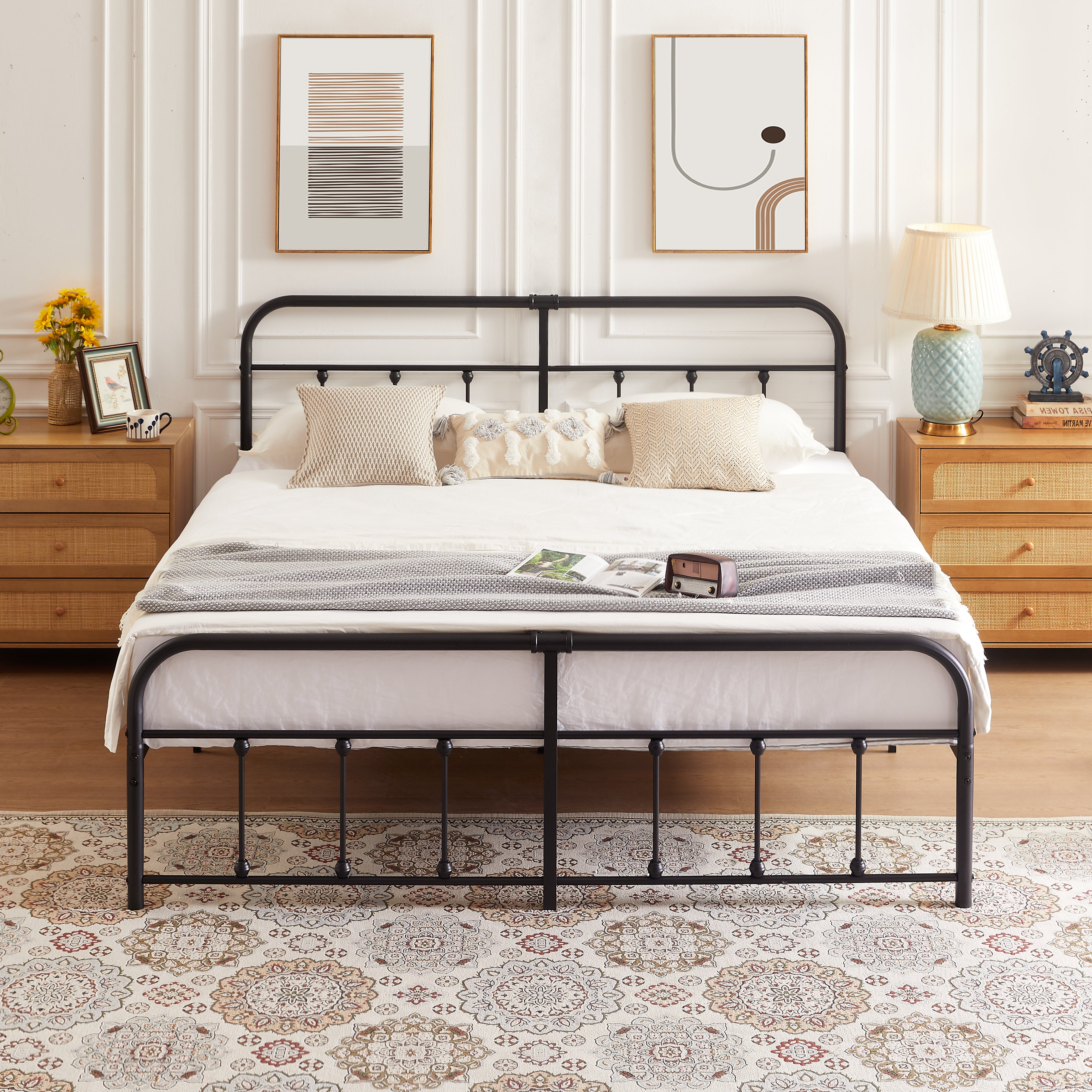 VECELO Metal Platform Bed Frame Mattress Foundation Modern&Simple Style