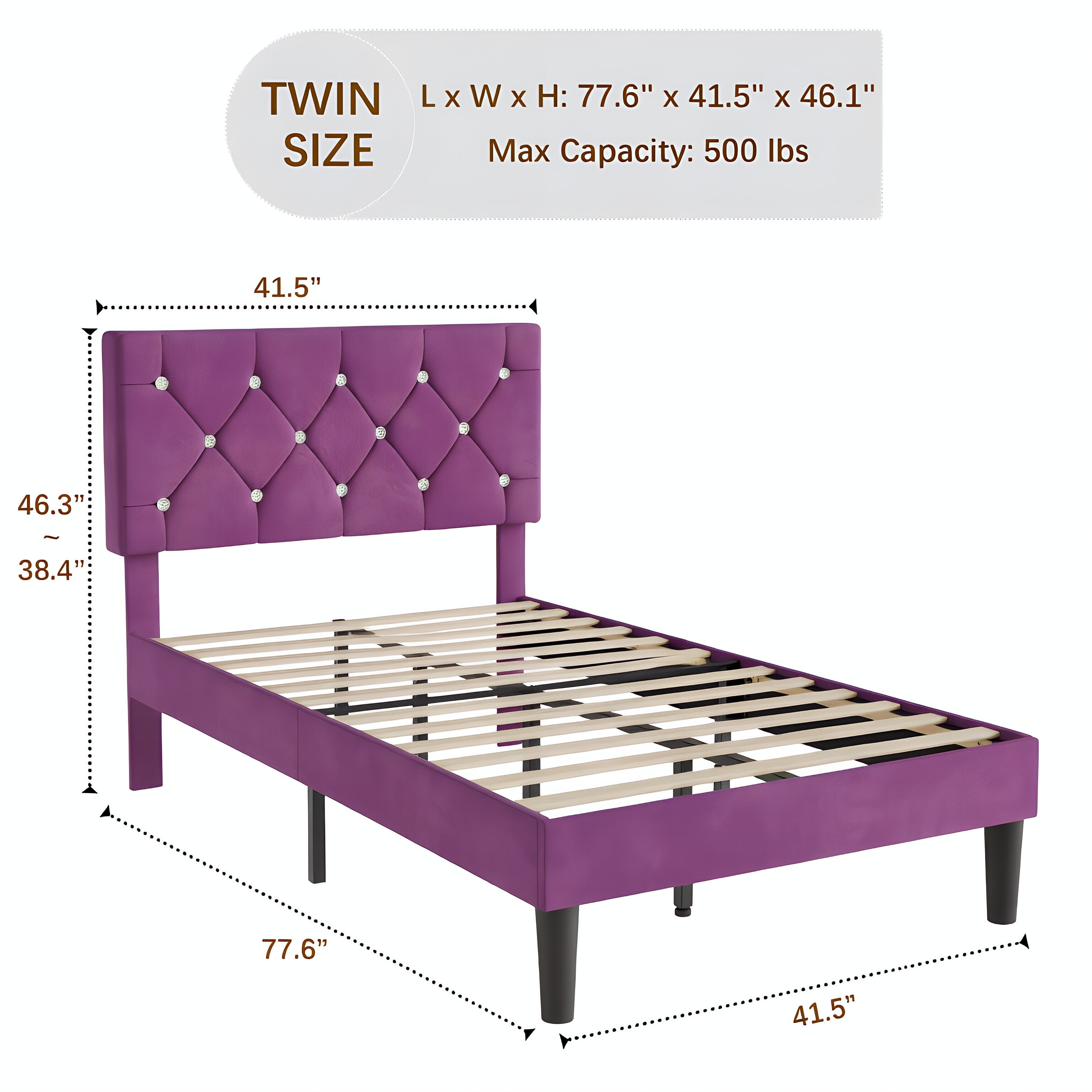 VECELO Twin Size Bed Frame