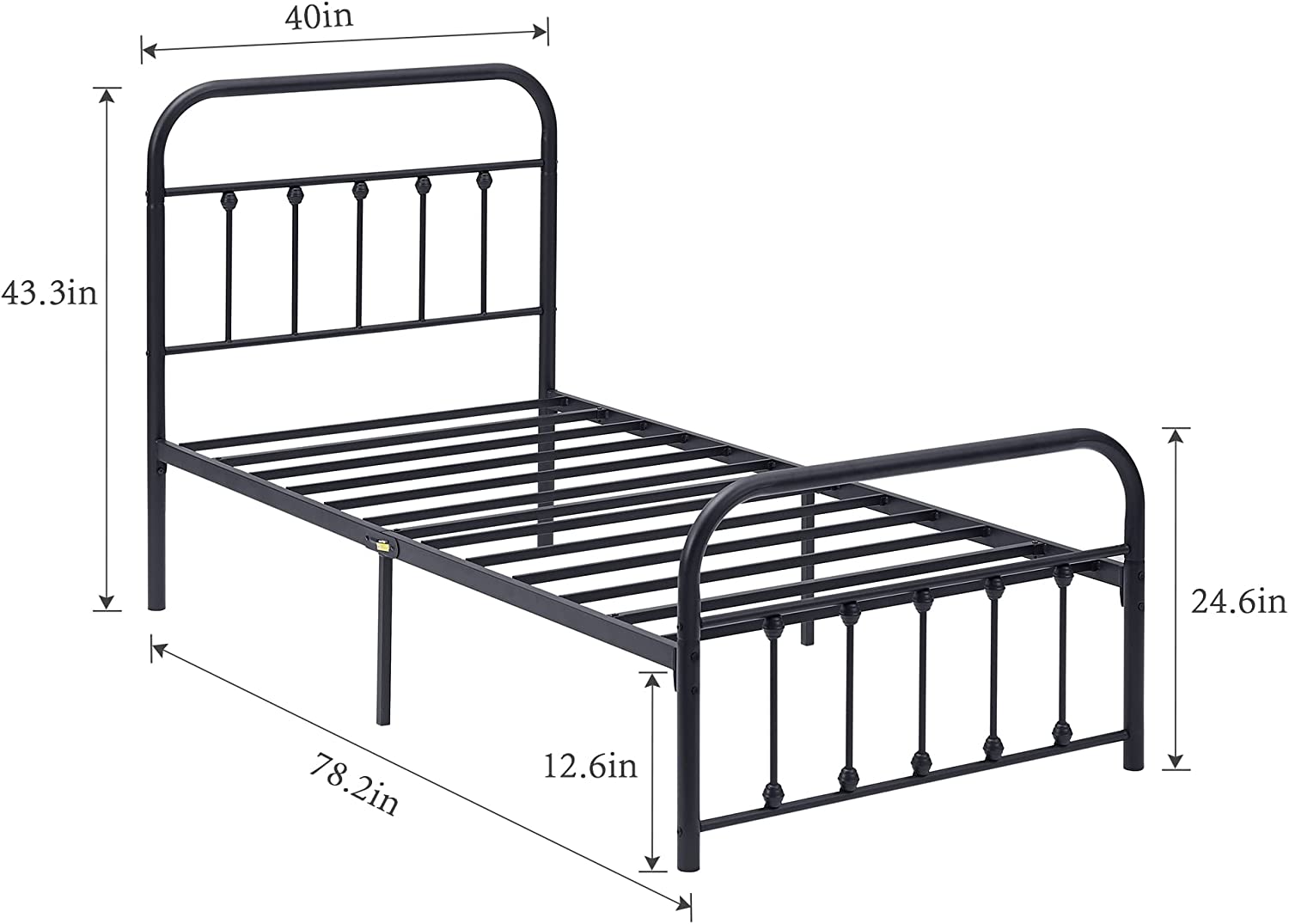 VECELO Metal Platform Bed Frame Mattress Foundation Modern&Simple Style