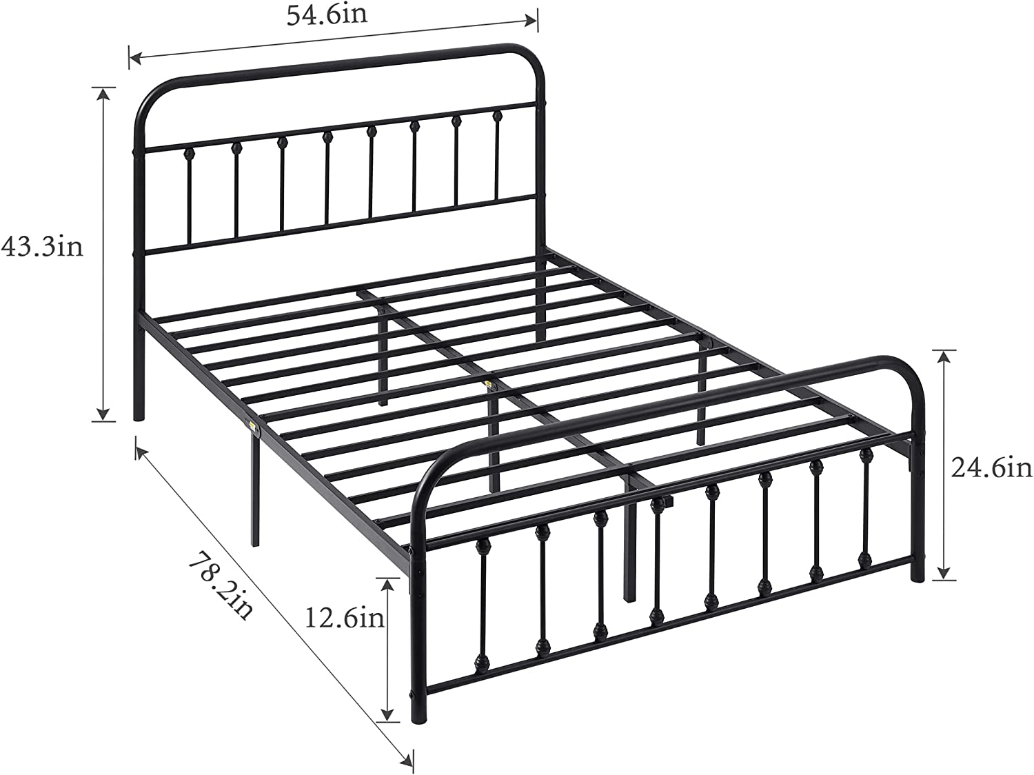 VECELO Metal Platform Bed Frame Mattress Foundation Modern&Simple Style