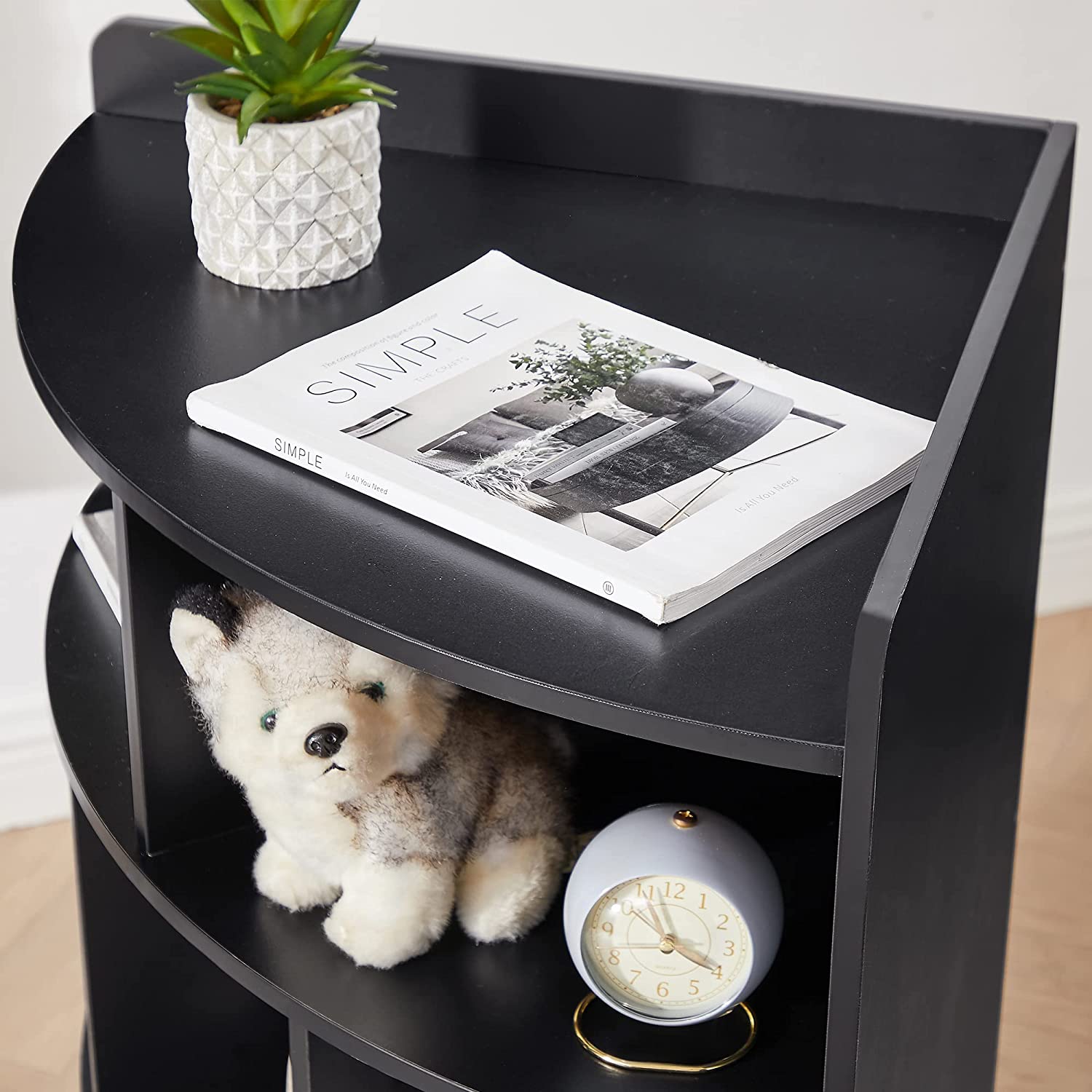 VECELO 3-Tier Corner Cabinet with 8 Cubbies, Wooden Cube Storage Organizer - VECELO