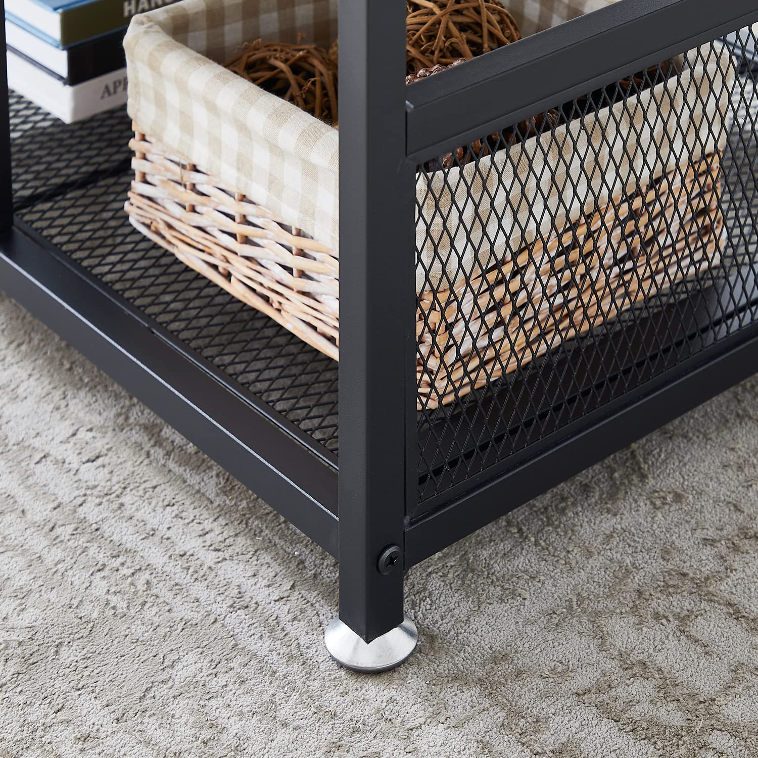 VECELO 39.4 Inch TV Stand/Coffee Table with Storage and Mesh Shelf for Living Room - VECELO