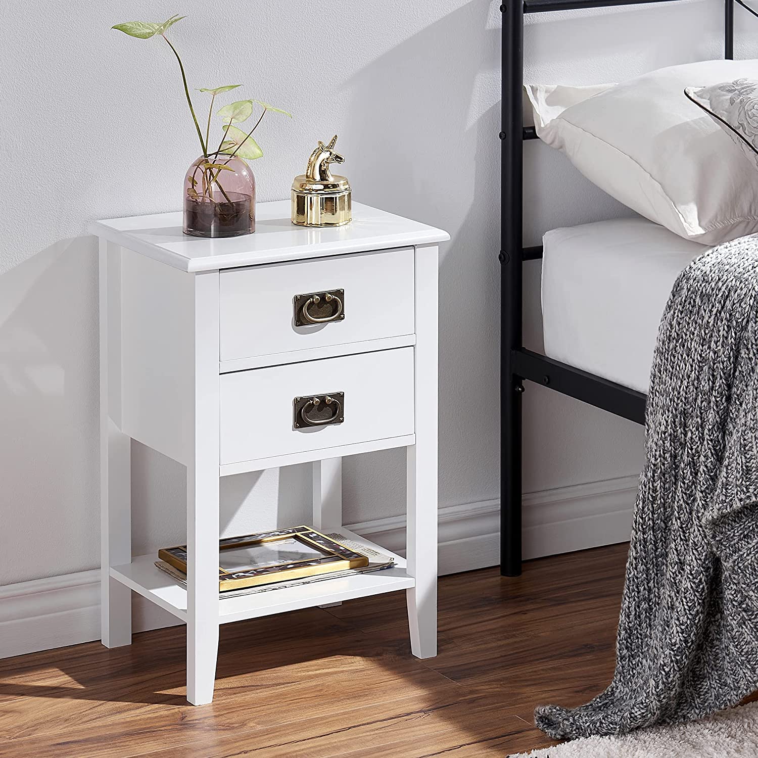 VECELO Modern Nightstands Set of 2, Side End Table with Drawers - VECELO