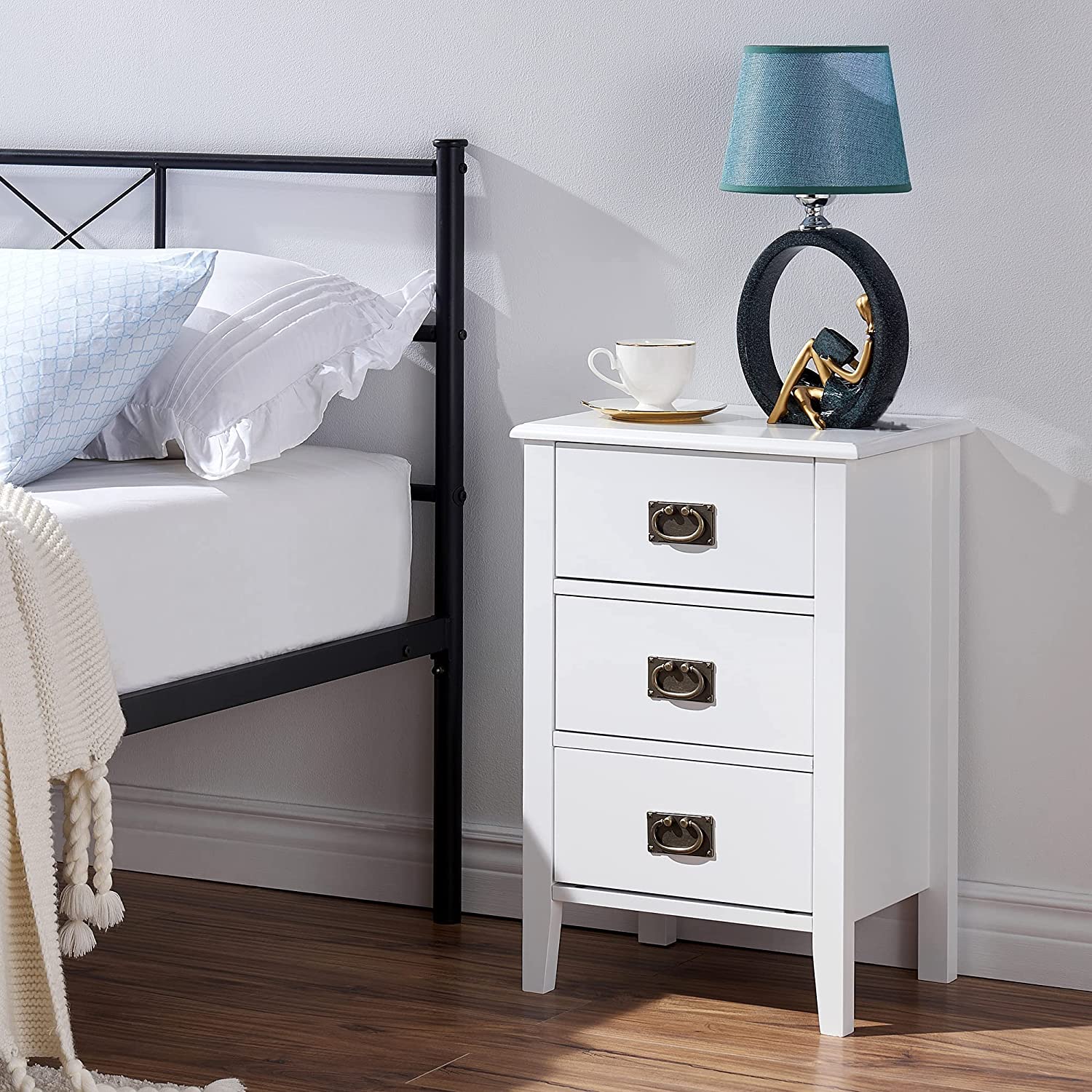 VECELO Modern Nightstands Set of 2, Side End Table with Drawers - VECELO