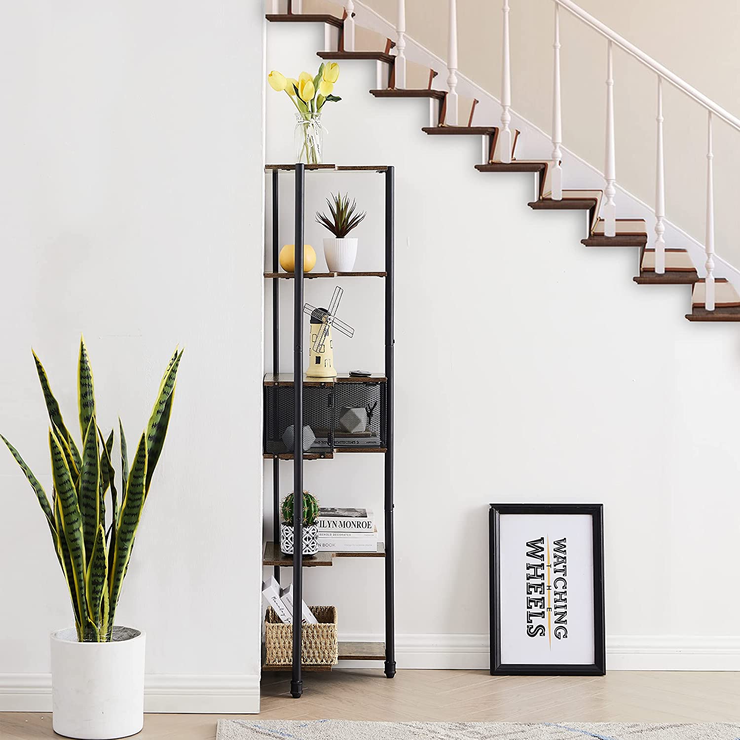 VECELO Corner Cabinet, 58 Inch Tall Storage Shelf, 6-Tier Display Shelves Rack - VECELO