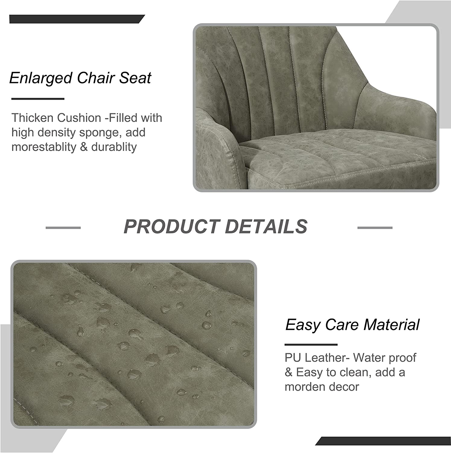 VECELO Adjustable Counter Height Bar Stools with Back and Arm Stools Set of 2 - VECELO