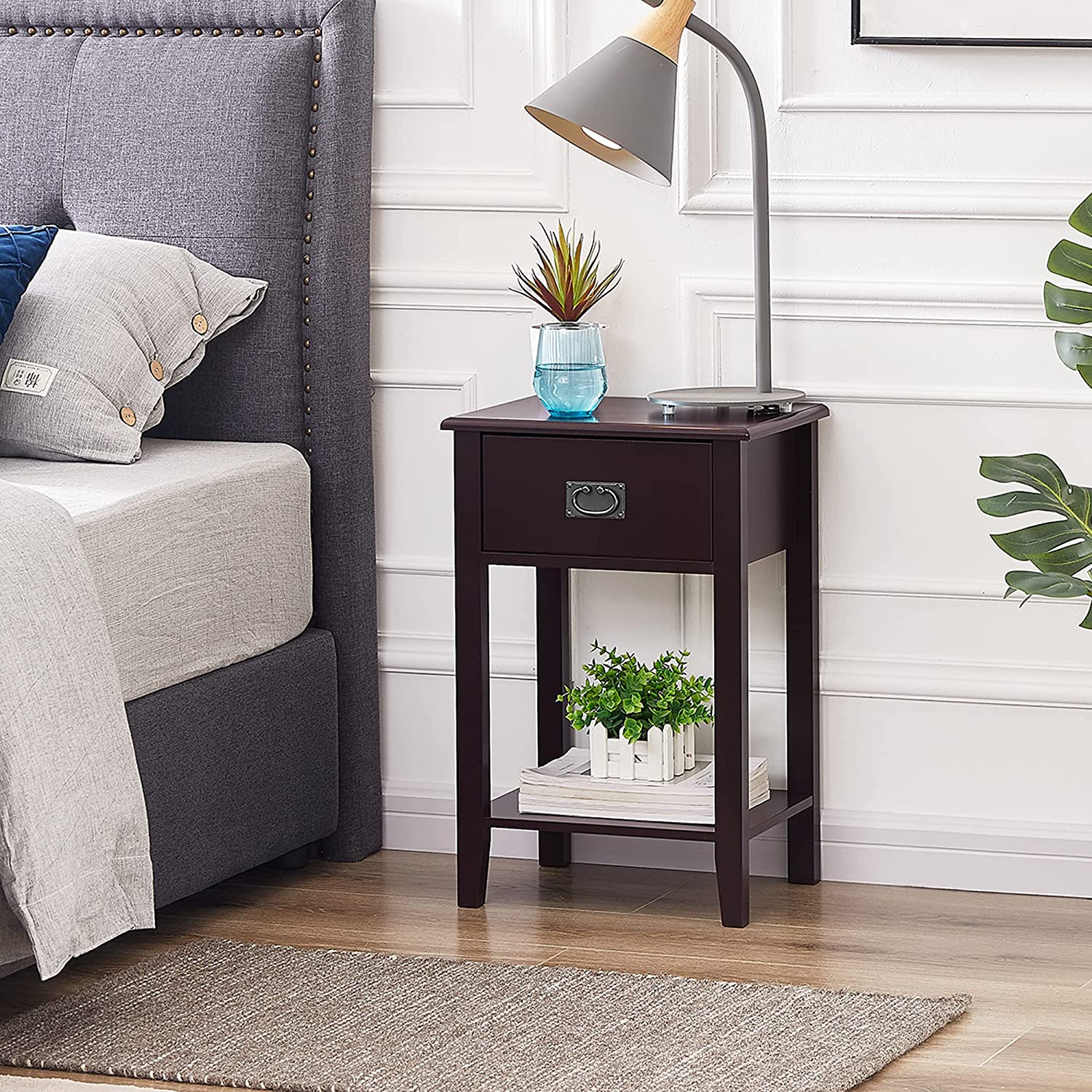 VECELO Modern Nightstands Set of 2, Side End Table with Drawers - VECELO